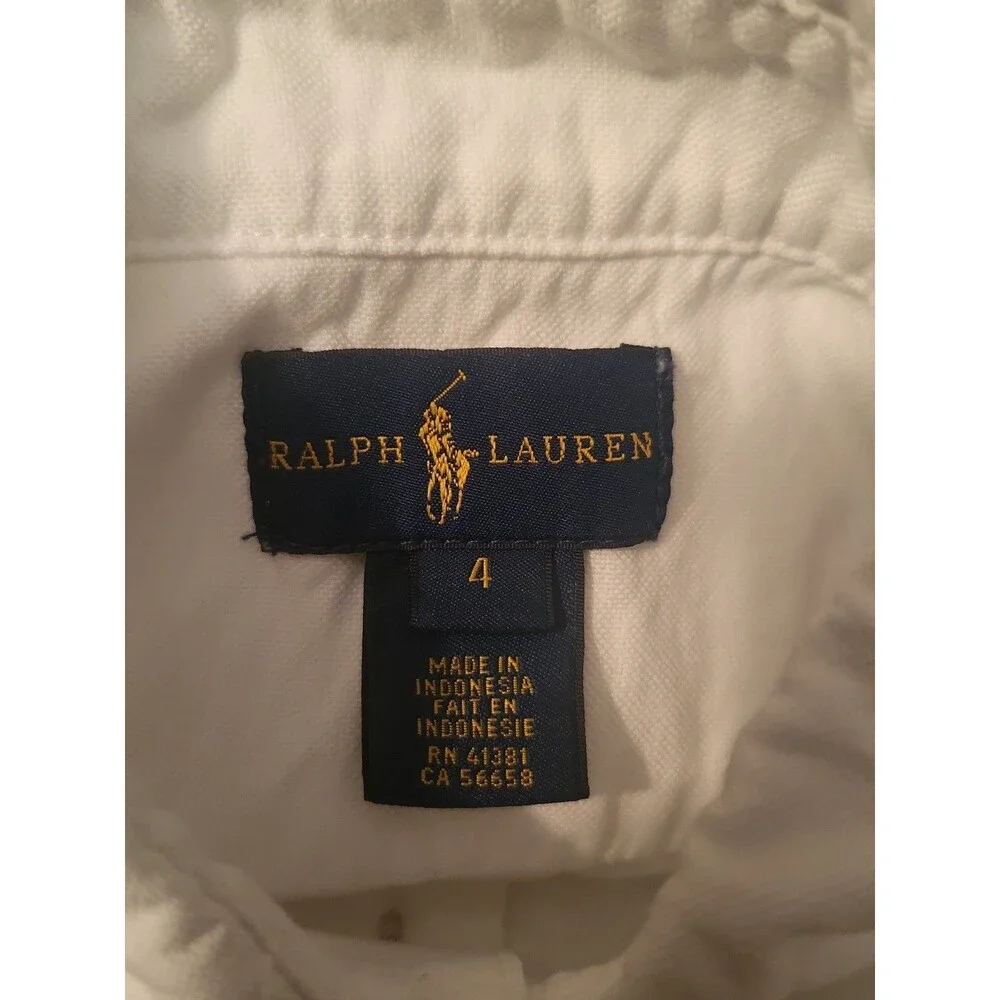 (#L3) Polo Ralph Lauren Boys Oxford Button Down White  Size Toddler 4T